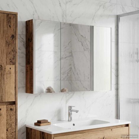 Armario con espejo de baño Madera vieja 103,5 x 15,5 x 70 cm