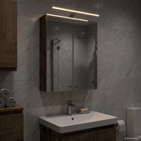 Armario con espejo de baño Madera vieja 50 x 14,5 x 70 cm
