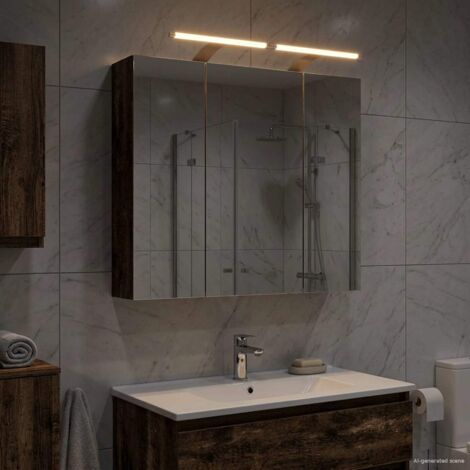 Armario con espejo de baño Madera vieja 70 x 14,5 x 70 cm