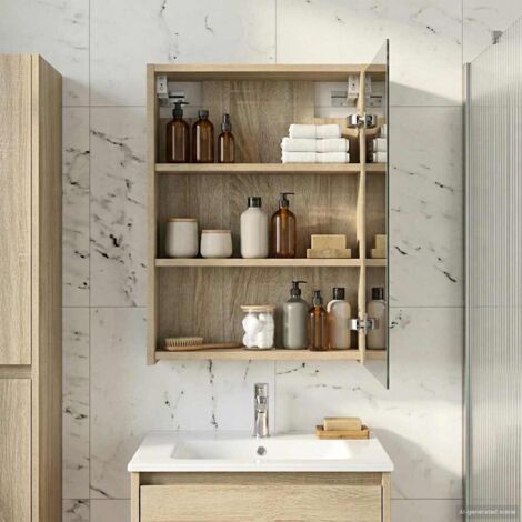 Armario con espejo de baño Roble 43 x 16 x 62.5 cm