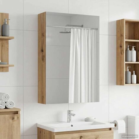 Armario con espejo de baño Roble Artesanal 40 x 10,5 x 60,5 cm