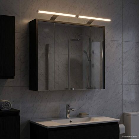 Armario con espejo de baño Roble Negro 73,5 x 16 x 62,5 cm