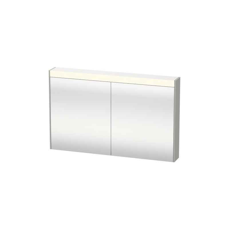 

Armario con espejo Duravit Brioso 102,0 x 14,8 cm con iluminación LED, 2 puertas de espejo, Color (frente/cuerpo): Basalto mate Decor, Mango Basalto