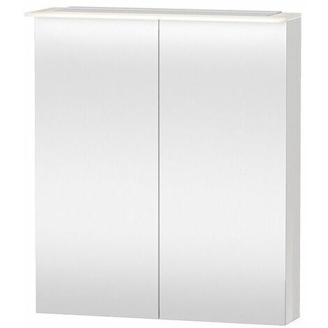 Pack de dos armarios con espejo + 3 estantes color blanco brillo aseo  almacenaje 100x65x21 cm