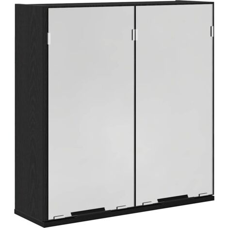 Armario con espejo para baño Roble negro 64 x 20 x 67 cm vidaXL