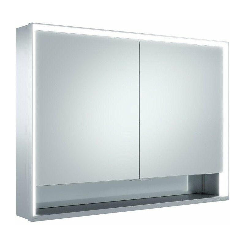 

Keuco - Armario con espejo Royal Lumos 1000x735x165mm extensión de pared anodizado plata