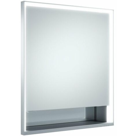Armario con espejo ROYAL LUMOS 650 x 735 x 165 mm tope a la derecha, anodizado plateado KEUCO