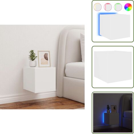 Armario con LED - vidaXL Mueble de TV de pared con luces LED blanco 30,5x35x30 cm - Almacenamiento
