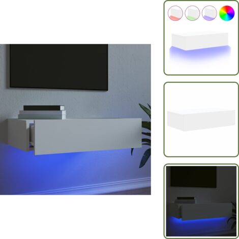 Armario con luz - vidaXL Mueble para TV con luces LED blanco 60x35x15,5 cm - TV con luz