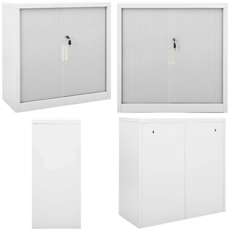 Armario con puerta corredera gris acero 90x40x90 cm - Armario de almacenamiento - Armario gris