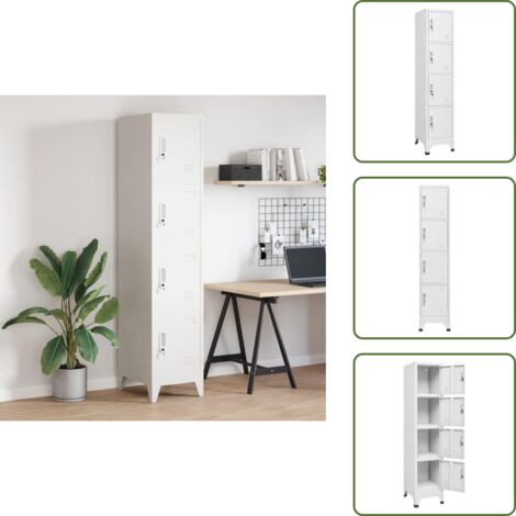 Armario con puertas con cerradura - vidaXL Armario taquilla con 4 compartimentos 38x45x180 cm - Armario para guardar ropa