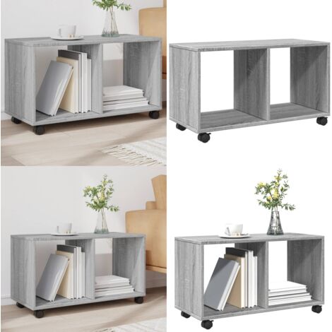Armario con ruedas madera ingeniería gris Sonoma 72x33x42,5 cm - Armario de madera - Armario rodante