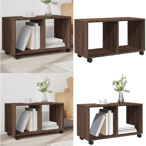 Armario con ruedas madera ingeniería marrón roble 72x33x42,5 cm - Armario de madera - Armario rodante