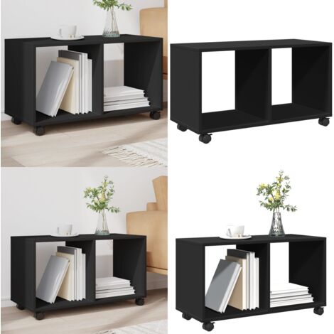 Armario con ruedas madera ingeniería negro 72x33x42,5 cm - Armario de madera - Armario rodante