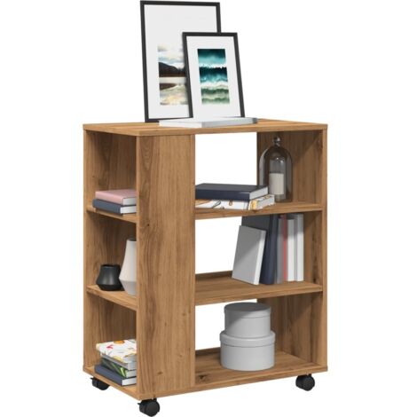 Armario con ruedas madera ingeniería roble artisan 60x35x75 cm vidaXL