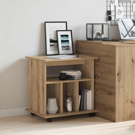Armario con ruedas madera ingeniería roble artisan 60x45x60 cm