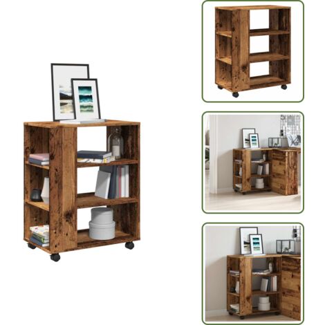 Armario con ruedas - vidaXL Armario con ruedas madera de ingeniería ingeniería 60x35x75 cm - Estantes