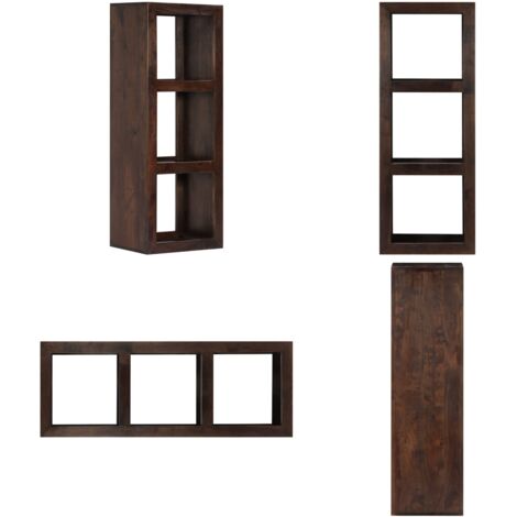Armario consola de madera maciza de acacia 40x30x110 cm - Estantería de acacia - Mueble de madera maciza