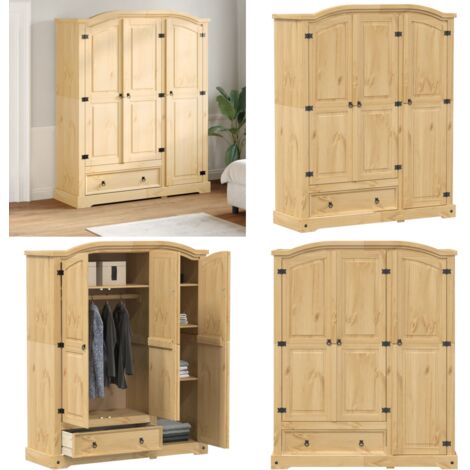Armario Corona madera maciza de pino 151,5x52x186 cm - Armario de pino - Armario de dormitorio