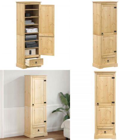 Armario Corona madera maciza de pino 55x38x170 cm - Armario de pino - Armario de dormitorio