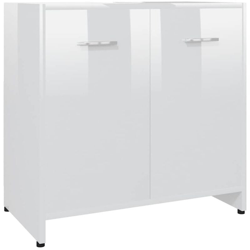 

vidaXL Armario cuarto de baño aglomerado blanco brillante 60x33x58 cm - Blanco