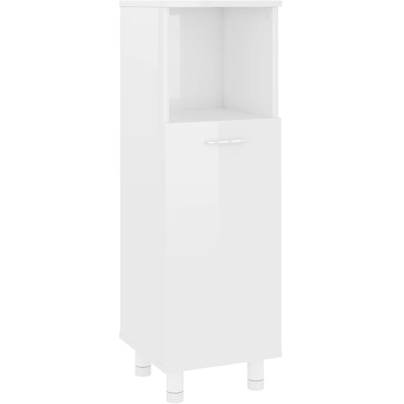 

vidaXL Armario cuarto de baño aglomerado blanco con brillo 30x30x95 cm - Blanco