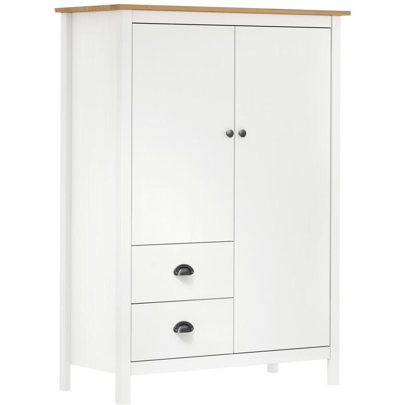 

Madera Pino Armario de 2 Puertas 99x45x137 cm Color Madera Blanca y Clara - Blanco - Vidaxl