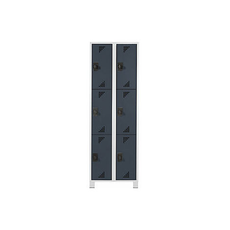 Armario de 3 compartimentos Bremen  2 secciones  gris luminoso