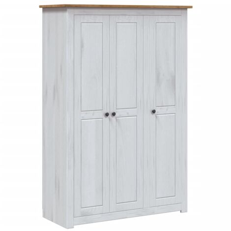 Armario de 3 puertas pino Panamá Range blanco 118x50x171,5 cm