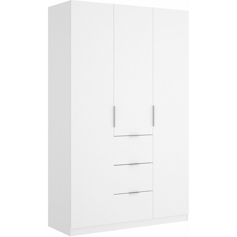 

Mirakemueble - Armario de 3 puertas y 3 cajones Essen 135cm Blanco