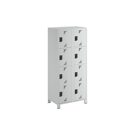 Armario de 4 compartimentos Bremen  2 secciones  gris luminoso