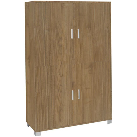 Armario de 4 puertas 108 cm de largo x 41 cm de profundidad x 161 cm de alto – Acabado en madera de nogal – Sarmog