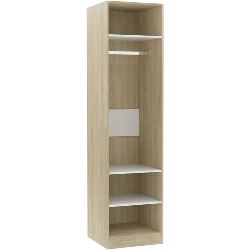 

vidaXL Armario de Aglomerado Blanco y Roble Sonoma 50x50x200 cm - Blanco
