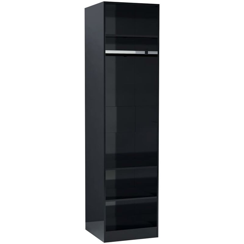 

Armario de Aglomerado Negro con Brillo 50x50x200 cm - Negro - Vidaxl