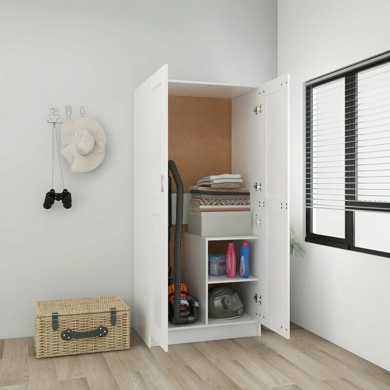 

Armario de aglomerado blanco 82,5x51,5x180 cm