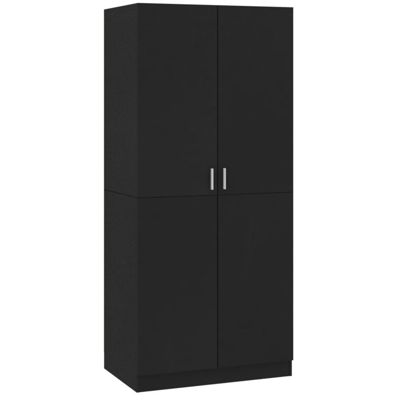

Armario de Aglomerado 80x52x180 cm Negro - Negro - Vidaxl