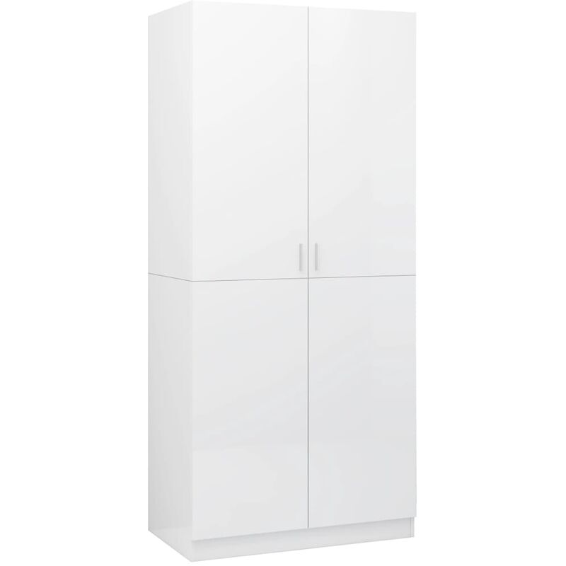 

Armario de Aglomerado 80x52x180 cm Blanco con Brillo - Blanco - Vidaxl