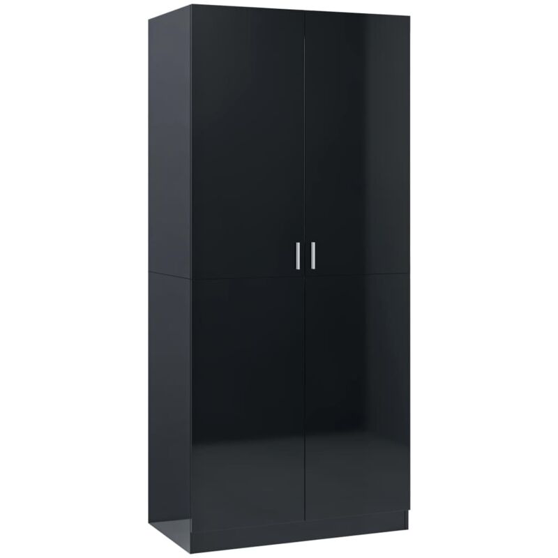 

Armario de Aglomerado 80x52x180 cm Negro Brillante - Negro - Vidaxl