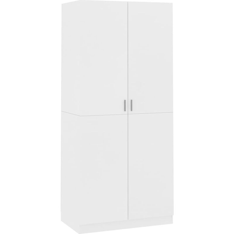 

Armario de Aglomerado 90x52x200 cm Blanco - Blanco - Vidaxl