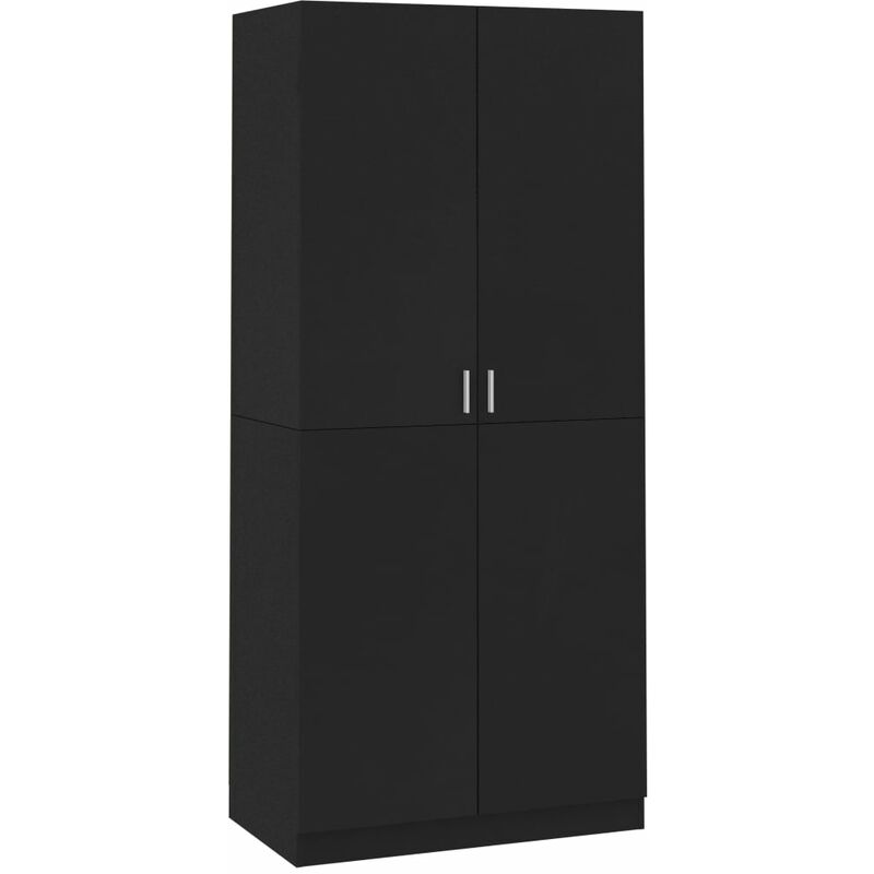 

Armario de Aglomerado 90x52x200 cm Negro - Negro - Vidaxl