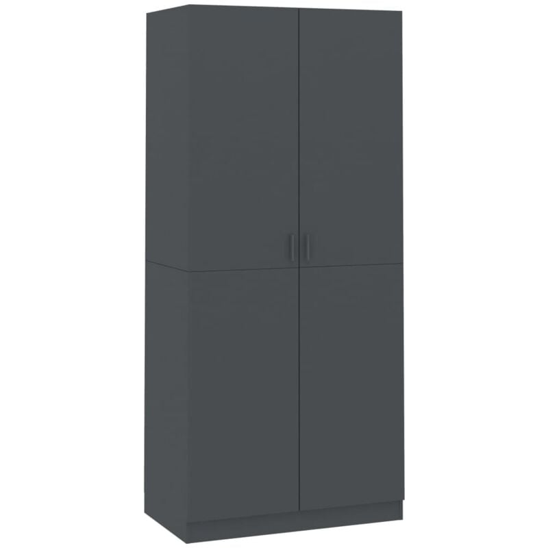 

vidaXL Armario de Aglomerado 90x52x200 cm Gris - Gris