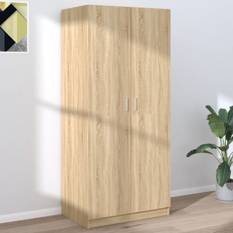 

Armario de aglomerado color roble Sonoma 80x52x180 cm - Marrón