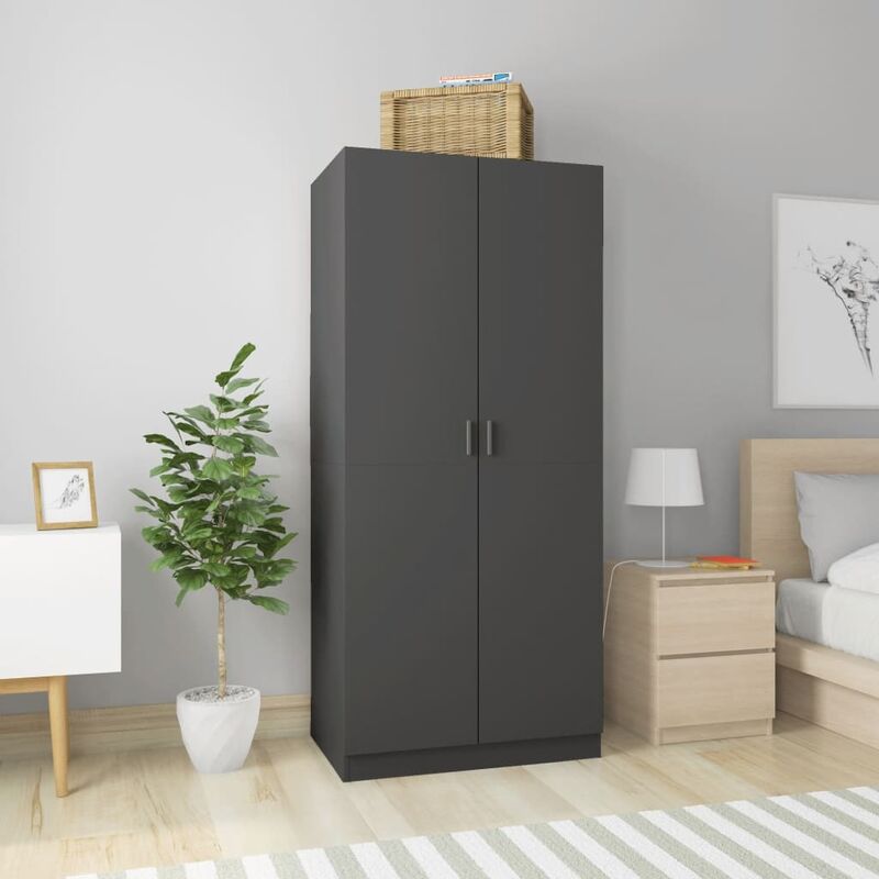 

Armario de aglomerado gris 80x52x180 cm - Gris