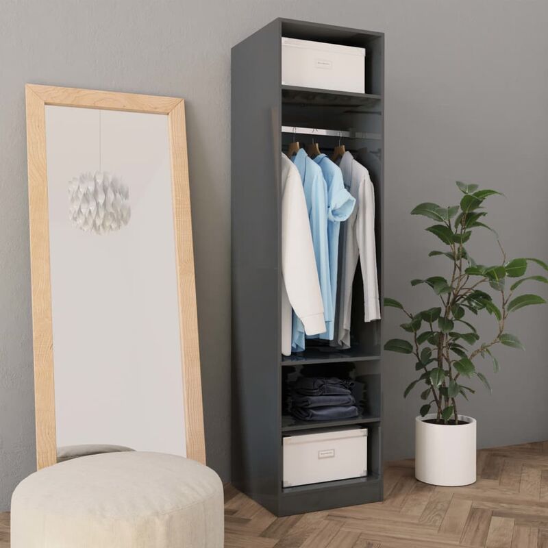 

Armario de aglomerado gris con brillo 50x50x200 cm - Gris