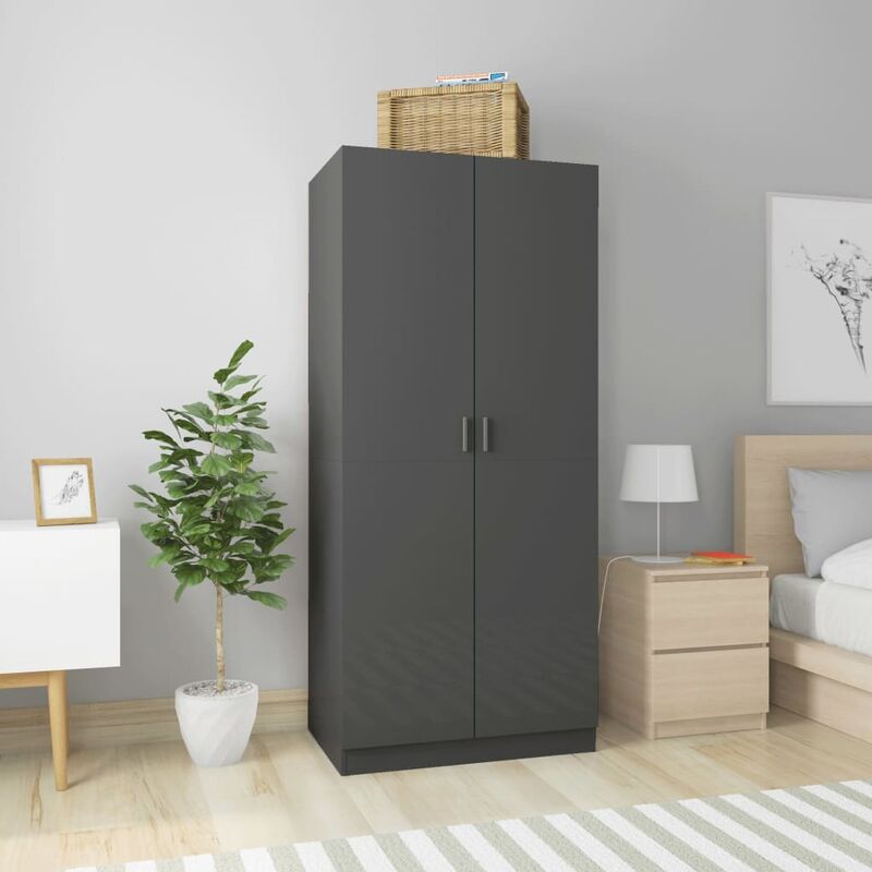 

Armario de aglomerado gris con brillo 80x52x180 cm