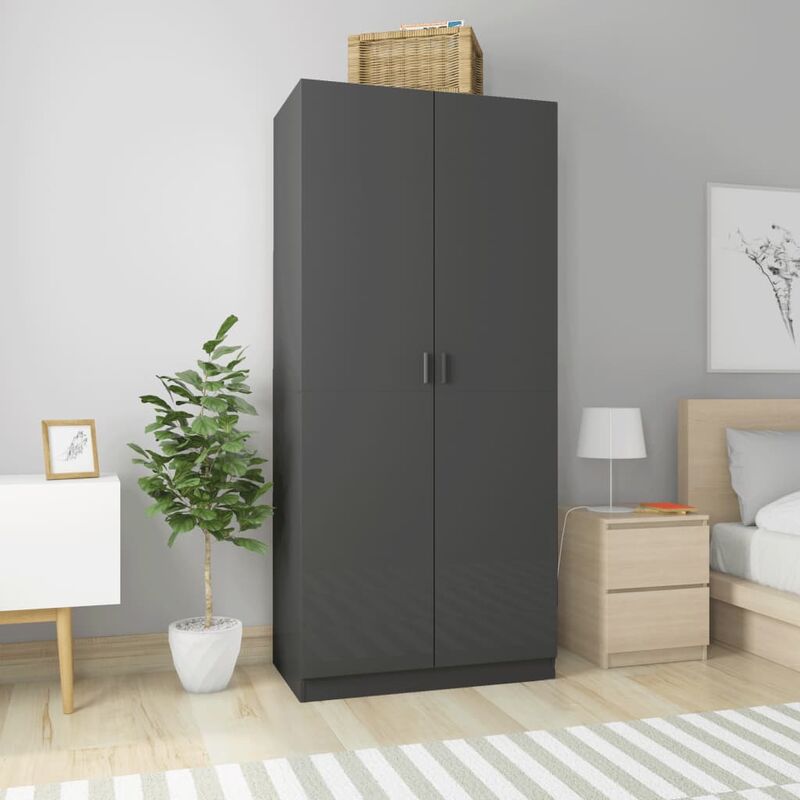 

Armario de aglomerado gris con brillo 90x52x200 cm
