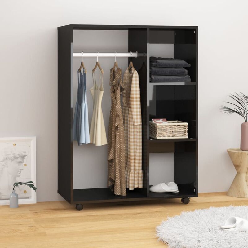 

Armario de aglomerado negro con brillo 80x40x110 cm