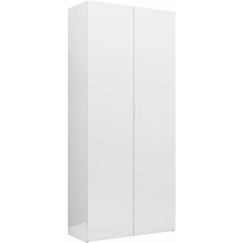 

Armario de almacenaje aglomerado blanco brillo 80x35,5x180 cm