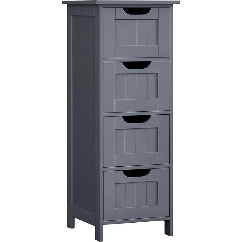 

Songmics - VASAGLE Gabinete de baño, Armario de Almacenamiento con 4 cajones, 30 x 30 x 82 cm, para Sala de Estar, Cocina y Pasillo, Gris por