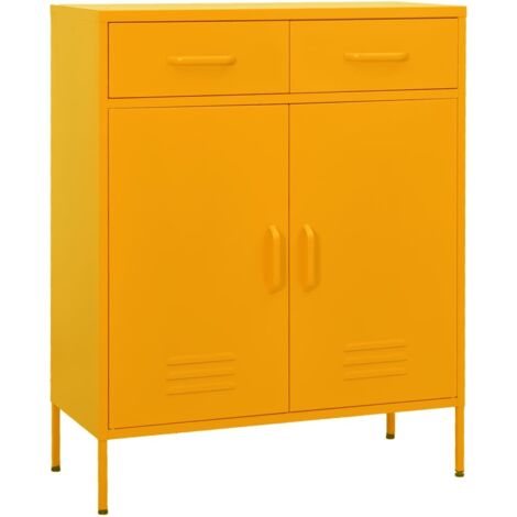 Armario de almacenamiento acero amarillo mostaza 80x35x101,5 cm